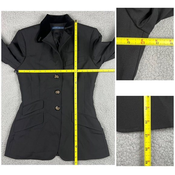 Ralph Lauren Blazer Womens 6 Black SAMPLE Jacket Sport Coat Fox Hunt Riding Work - Picture 10 of 10